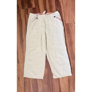 J.jill Wide Leg Cropped Pants Coastal Chic Sailor Style Button‎ Detail Size 10P